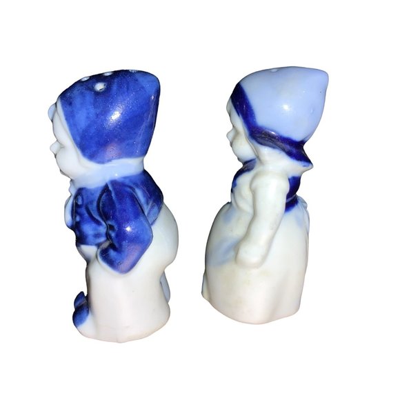 Blue Dutch boy girl salt pepper. Blue White - Picture 7 of 10
